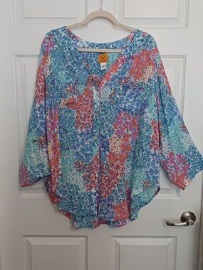 Ruby Rd Woman Lightweight Summer Fabric Tunic Shirt Womens Plus Size 2X